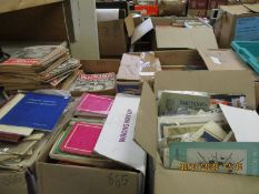 FIVE BOXES OF MIXED EPHEMERA, BOXING NEWS MAGAZINES, ORDNANCE SURVEY MAPS ETC (5)