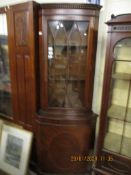 REPRODUCTION MAHOGANY ASTRAGAL GLAZED FLOOR STANDING CORNER CUPBOARD