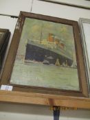 FRAMED PRINT OF A SHIPPING LINER