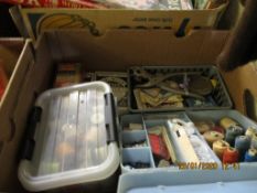 BOX CONTAINING MIXED SEWING SUNDRIES ETC