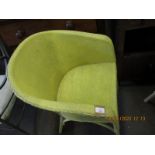 YELLOW WICKER LLOYD LOOM TYPE ARMCHAIR