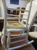 WHITE PAINTED ROCKING CHAIR