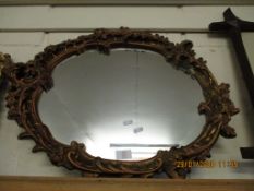 GILT PAINTED RESIN OVAL WALL MIRROR