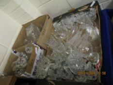 THREE BOXES CONTAINING GOOD QUALITY MIXED CUT GLASS WARES