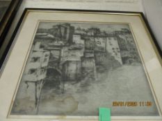 EDWARD DI ROTH, SIGNED IN PENCIL TO MARGIN, BLACK AND WHITE ETCHING, INSCRIBED "FIRENZE 1912", 26