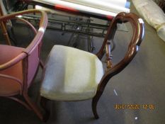 VICTORIAN BALLOON DINING CHAIR WITH CABRIOLE FRONT LEGS