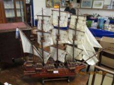 MODEL OF A SPANISH GALLEON WITH PRESENTATION PLAQUE