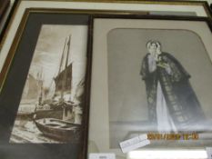 VINTAGE PHOTOGRAPH OF SHIPS TOGETHER WITH A FURTHER PRINT “THE VILLAGE PASTOR” AND ONE OTHER (3)