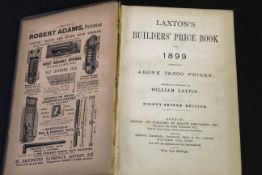 WILLIAM LAXTON (ED): LAXTON'S BUILDERS PRICE BOOK, 1899, adverts at front and end, original cloth