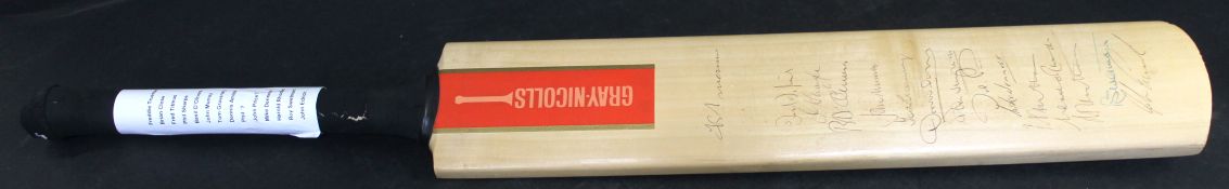 Signed Gray-Nicolls cricket bat including signatures by Freddie Trueman, Brian Close, Fred Titmus,
