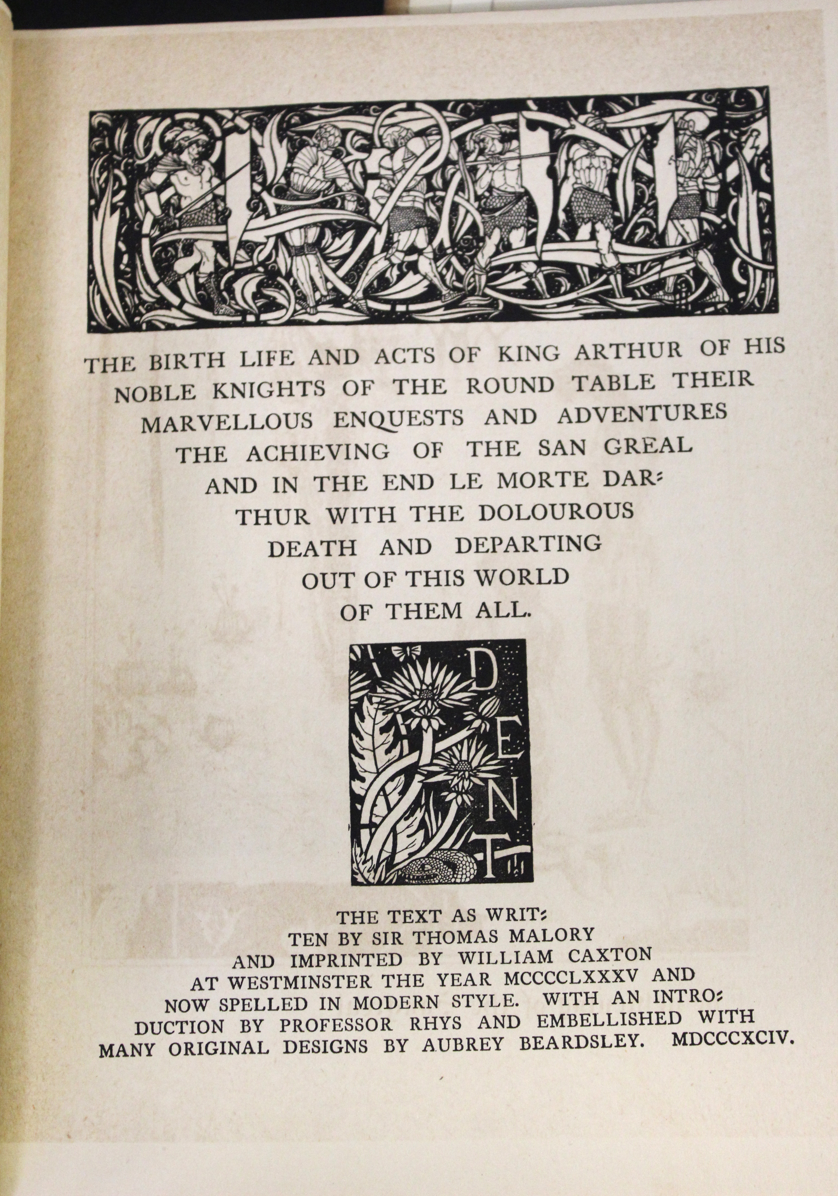 SIR THOMAS MALORY: LE MORTE D'ARTHUR, THE BIRTH LIFE AND ACTS OF KING ARTHUR OF HIS NOBLE KNIGHTS OF - Image 4 of 10