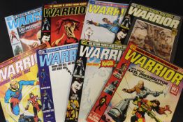 Packet: WARRIOR, UK Comic, 1982, 17 issues, Nos 1-4, 6-17, published Quality Communications Ltd,
