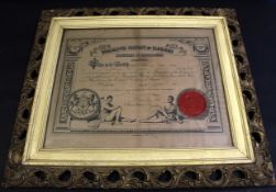 Certificate of Registration for the Worshipful Company of Farriers dated November 1920