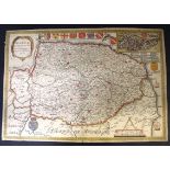 PHILIP LEA: NORFOLK DESCRIBED BY C SAXTON [CIRCA 1689], hand coloured engraved map, approx 495 x