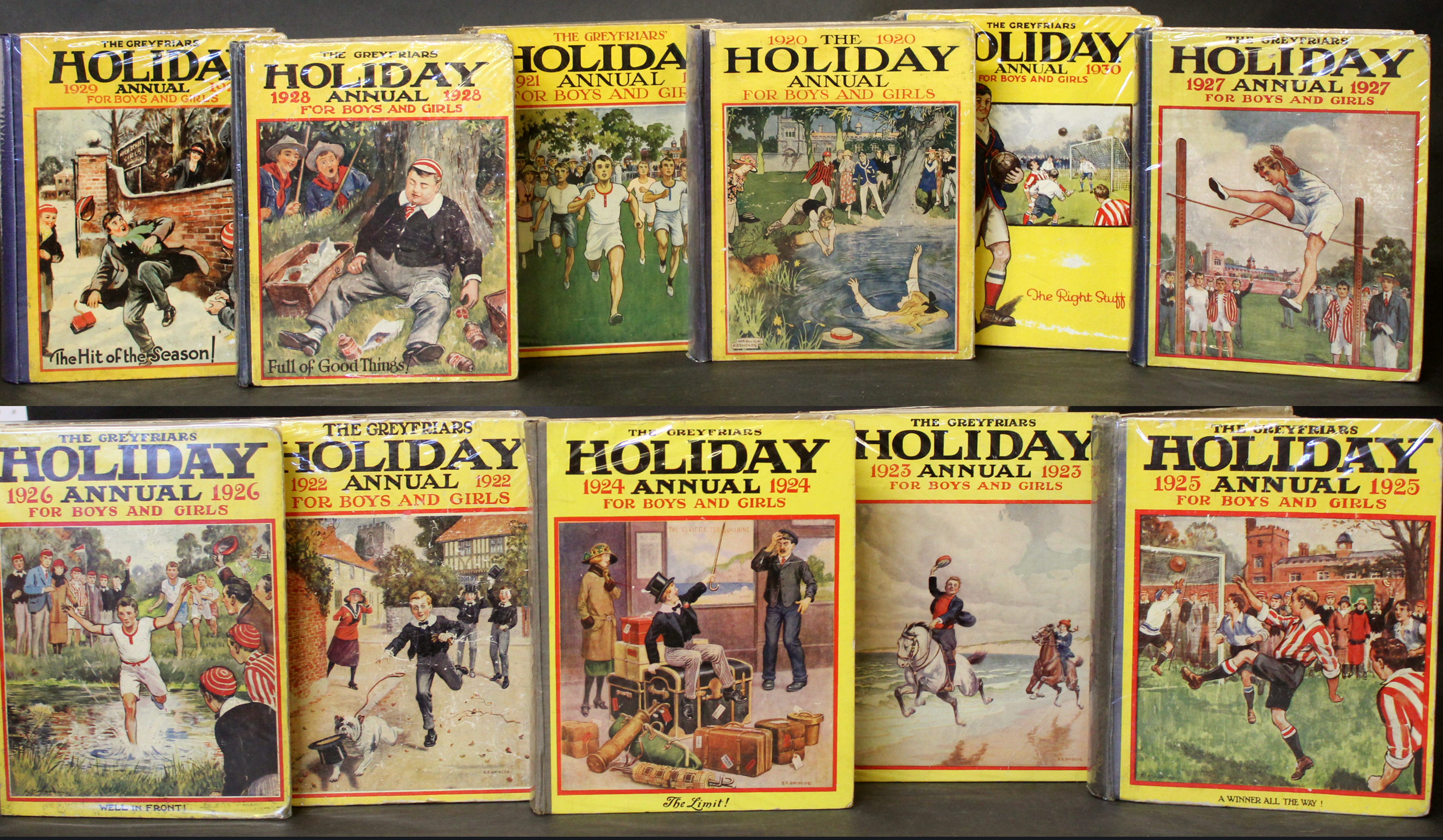 THE GREYFRIARS HOLIDAY ANNUAL 1920-30, 11 vols, 1920 annual title "The Holiday Annual", original