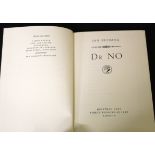 IAN FLEMING: DR NO, London, Jonathan Cape, 1958, 1st edition, lacks front free end paper, original