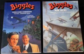 W E JOHNS: 2 titles: BIGGLES DOES SOME HOMEWORK, THE FINAL UNFINISHED NOVEL, Hertfordshire, Norman