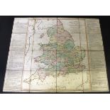 ROBERT SAYER: A NEW ROYAL GEOGRAPHICAL PASTIME FOR ENGLAND AND WALES, hand coloured engraved map,