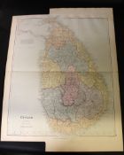 EDWARD STANFORD: CEYLON, coloured map [circa 1890], approx 750 x 565mm