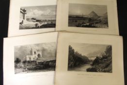 Packet: 25 book plate engravings by SAMUEL BRADSHAW (1832-1880) from VIEWS IN INDIA, CHINA AND ON