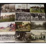 Small packet: 24 foxhunting picture postcards including some real photo, mainly 20th century