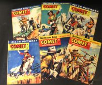 One folder: COMIC WEEKLY, 24 issues, 1957-58, nos 457, 459, 461, 464-466, 468-478, 480-485, 509 (