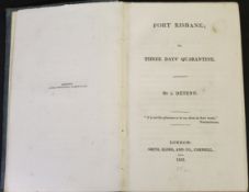 "A DETENO": FORT RASBANE OR THREE DAYS QUARANTINE, London, Smith Elder & Co, 1832, 1st edition, half