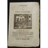 [SARAH MORE]: THE TWO SOLDIERS, London, sold by Howard & Evans, circa 1800, Chapbook, wood