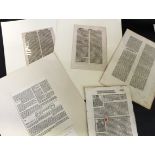 INCUNABULA: 6 leaves from late 15th century books comprising JACOBUS DE VORAGINE: HELLIGON-LEBEN,