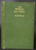 H G WELLS: THE WORLD SET FREE, London, MacMillan, 1914, 1st edition, review slip tipped in, 10pp