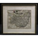 THOMAS WALPOLE: A NEW MAP OF SUFFOLK DRAWN FROM THE LATEST AUTHORITIES, hand coloured engraved
