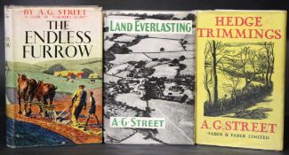 A G STREET: 3 titles: HEDGE-TRIMMINGS, London, Faber & Faber, 1933, 1st edition, original cloth,