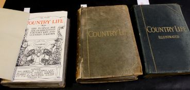 COUNTRY LIFE, 1900, 1906, 1909 vols 7, 20, 26, folio, original publisher's cloth, very worn and