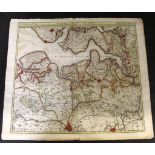 NICOLAES VISSCHER: FLANDRIAE COMITATUS PARS BATAVA..., hand coloured engraved map of North