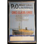 STANLEY CHARLES ROWLES (DESIGNER/ILLUSTRATOR): BRANCH SERVICE P&O TO AUSTRALIA VIA MALTA AND SUEZ