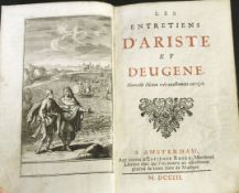 [DOMINIQUE BOUHOURS]: LES ENTRETIENS D'ARISTE ET D'EUGENE, Amsterdam, Estienne Roger, 1703, new