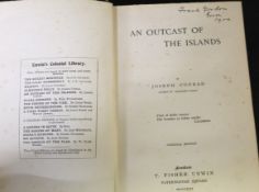 JOSEPH CONRAD: AN OUTCAST OF THE ISLANDS, London, T Fisher Unwin, 1896, 1st Colonial edition, 1st