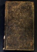 JAMES THOMSON: THE SEASONS, A HYMN, circa 1730, lacks title, old mottled calf, very worn