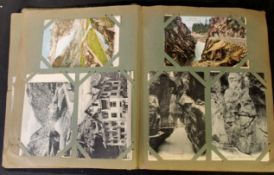 Old postcard album, early 1900, circa 150 picture postcards predominantly pertaining to