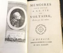 VOLTAIRE: MEMOIRES POUR SERVIR A LA VIE DE VOLTAIRE ECRITS PAR LUI-MEME, Berlin, 1784, engraved port