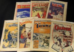 Packet assorted Christmas Issue comics, CHUMS 1906, THE CHAMPION 1924 and 1937, THE TRIUMPH 1928,