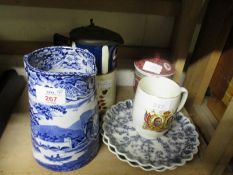 MIXED LOT OF SPODE ITALIAN JUG, ROYAL COMMEMORATIVE MUG ETC