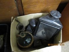 BOX CONTAINING MIXED LANTERNS, CAMERA ETC