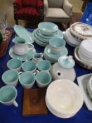 MIXED LOT OF POOLE TEAL AND GREY TEA WARES