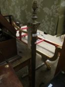 GOOD QUALITY BRASS CORINTHIAN COLUMN STANDARD LAMP WITH SQUARE STEPPED BASE