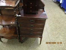 WALNUT FRAMED FOUR DRAWER DROP FRONT MUSIC CABINET