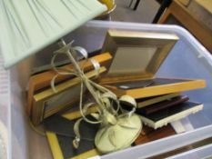 BOX CONTAINING MODERN LAMP, PICTURE FRAMES ETC