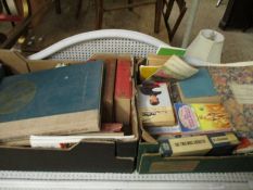 TWO BOXES OF MIXED BOOKS ETC