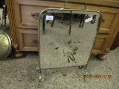 VICTORIAN BRASS MIRROR FRONTED FIRE SCREEN