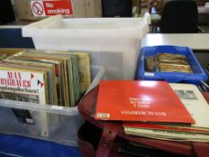 FOUR BOXES OF VINYL RECORDS, SINGLES ETC